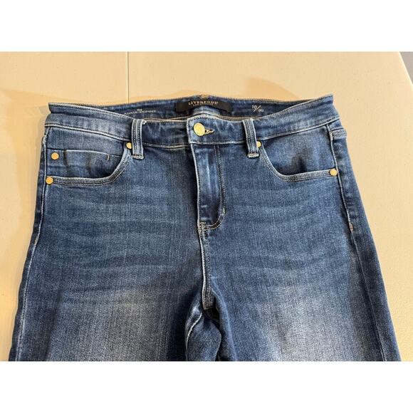 Liverpool Abby jeans blue denim high rise shredded hem Ankle Skinny  Sz 10/30 - Picture 5 of 11